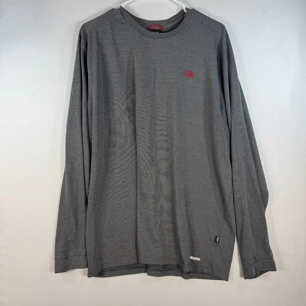 The North Face Mens XXL Gray Long Sleeve VaporWick Performance Shirt A7X2